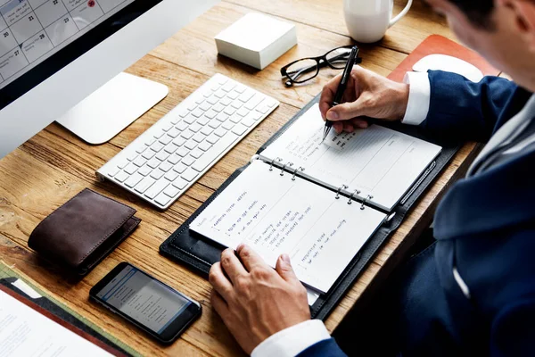 Tijdschrift Planning Werkplaats Concept — Stockfoto