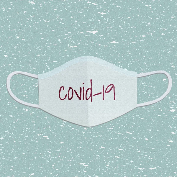 Covid Paper Craft Surgical Mask Textured Background Illustration — Stock Photo, Image