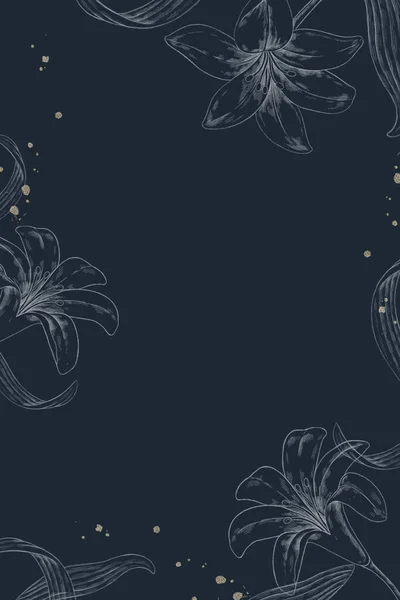 Квітуча Лілія Квіткова Рамка Мобільного Телефону Ілюстрація Шпалер — стокове фото