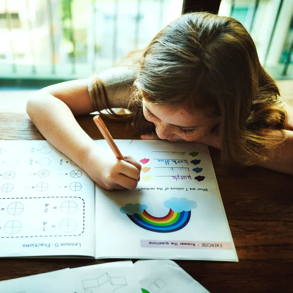 Little Preschooler Writing Acitivity Concept — Stockfoto