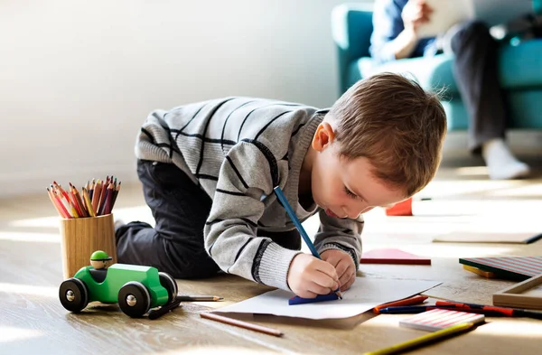 Syn Spędzić Czas Szczęście Wakacje Learnig — Zdjęcie stockowe