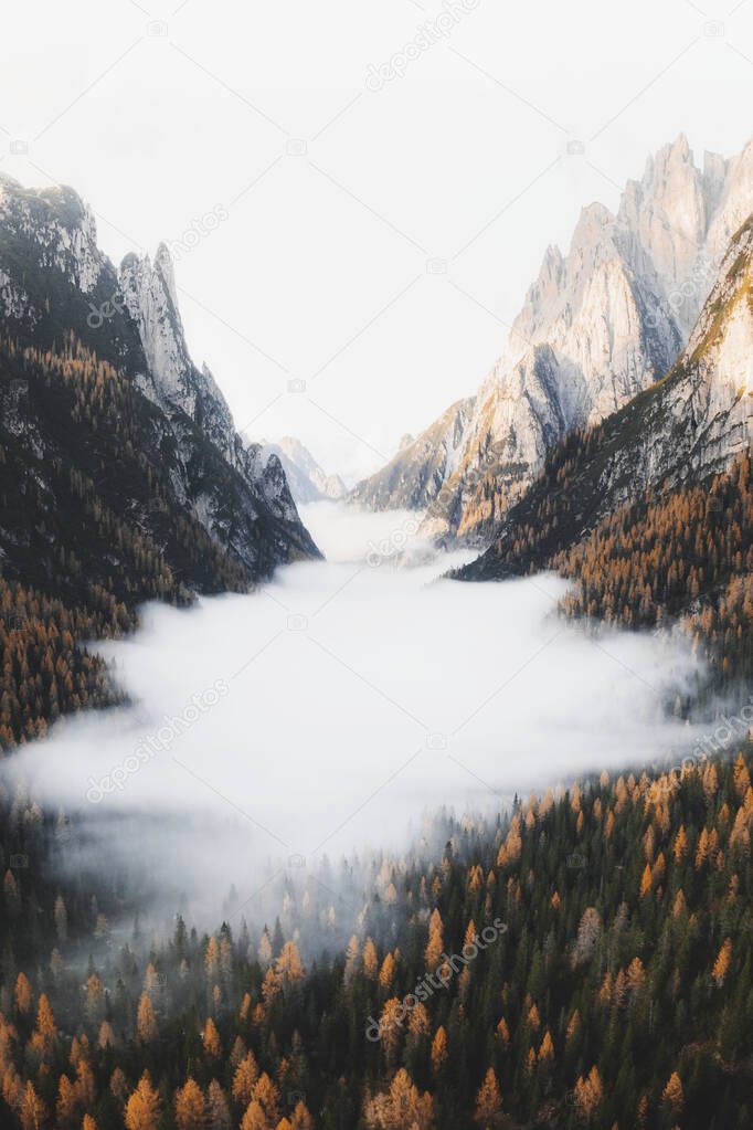 Dolomites mountain range in Italy