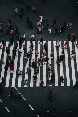 Japonya, Shibuya 'da yaya geçidinden geçen yayalar.