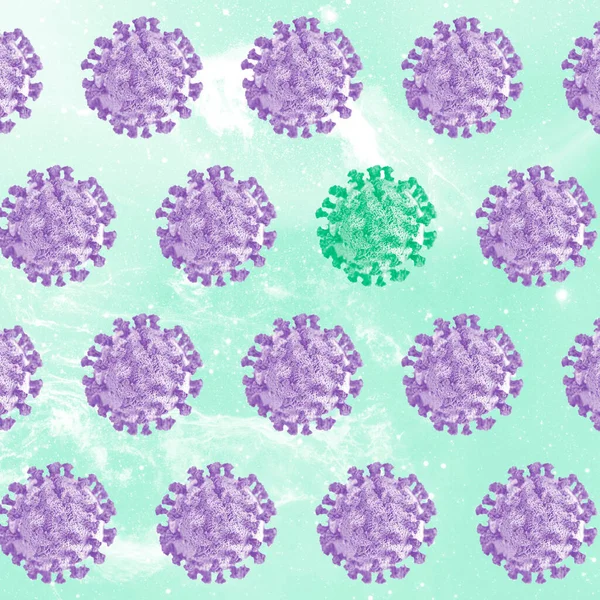 Coronavirus Bajo Microscopio Ilustración Fondo — Foto de Stock