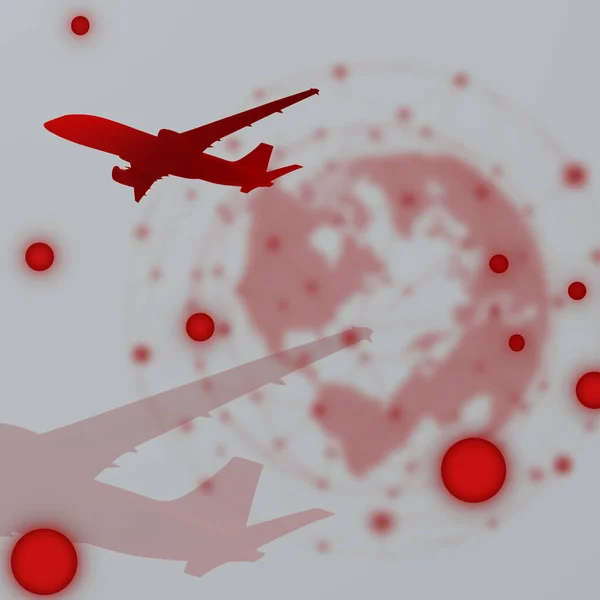 Travel Ban Coronavirus Pandemic Social Template Illustration — Stock Photo, Image