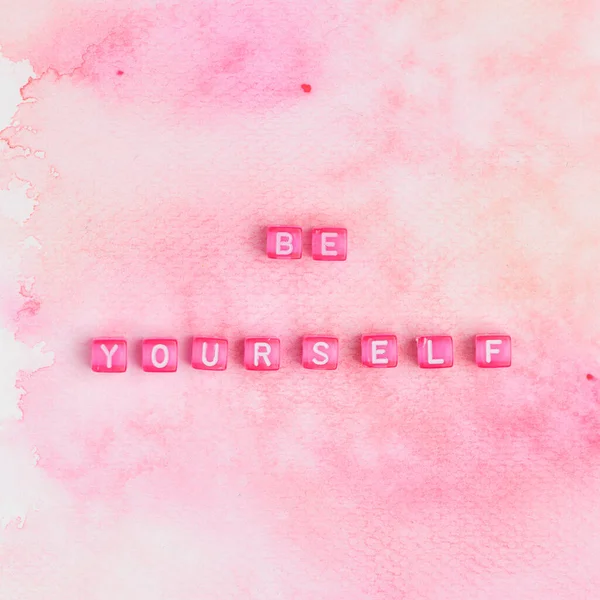 Yourself Beads Tipografia Texto Rosa — Fotografia de Stock