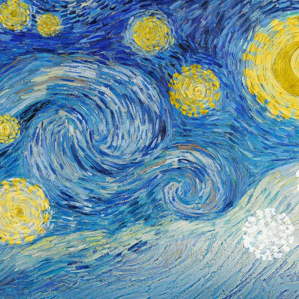 Van Gogh Gwiaździsta Noc Koronawirus Pandemia Remix Reklamy Społecznej — Zdjęcie stockowe