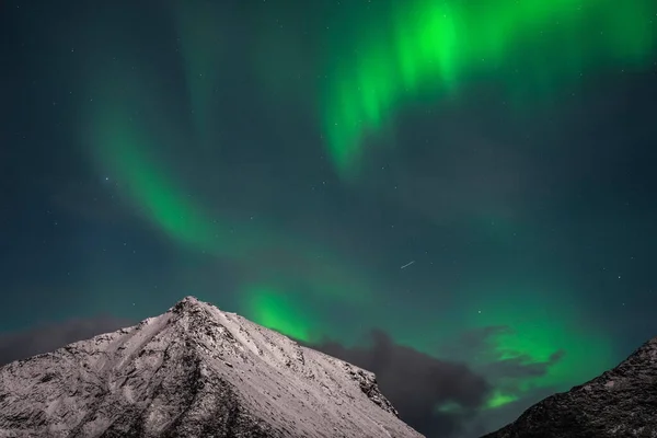 Het Noorderlicht Het Eiland Lofoten Noorwegen — Stockfoto