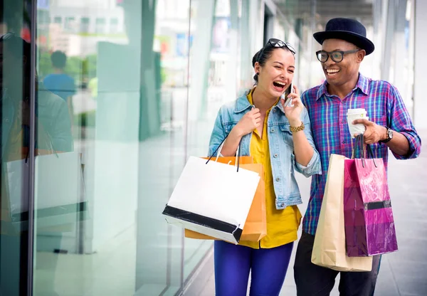 Människor Shopping Erhåller Kunden Konsumism Koncept — Stockfoto