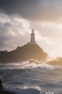 La Corbiere Lighthouse on Isle of Jersey, Scotland clipart