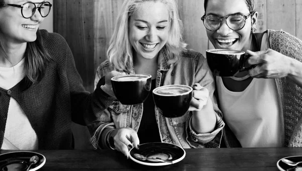 Friends Having Coffee Cafe — Stock Photo, Image