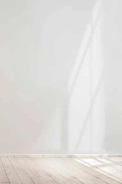 Белый Бетонный Макет Стены Деревянным Полом — стоковое фото