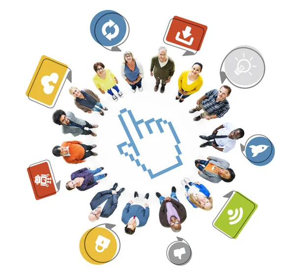 People and Pointer Symbol — Stock Photo, Image