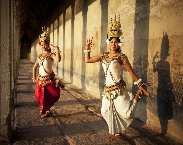 Spargeltänzer bei angkor wat — Stockfoto