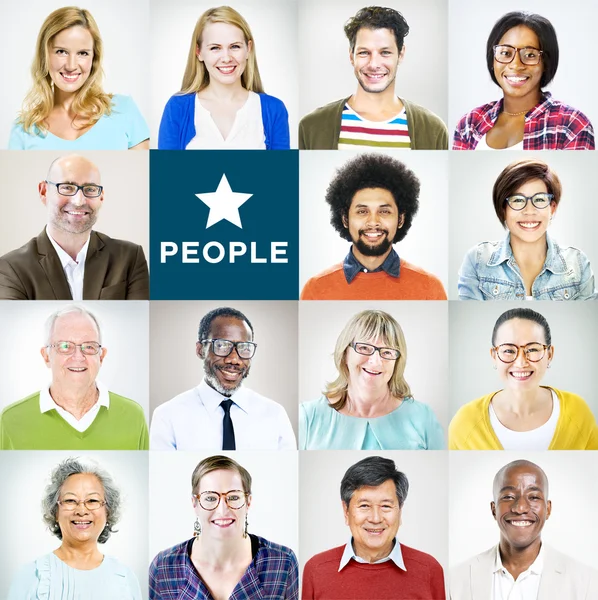 Çok ırklı farklı renkli insanlar — Stok fotoğraf