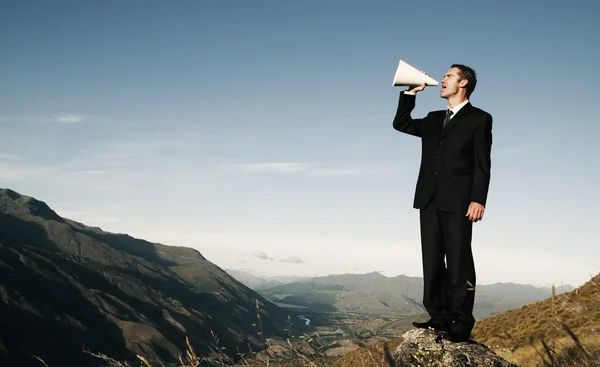 Businessman shouting — Stock Photo, Image