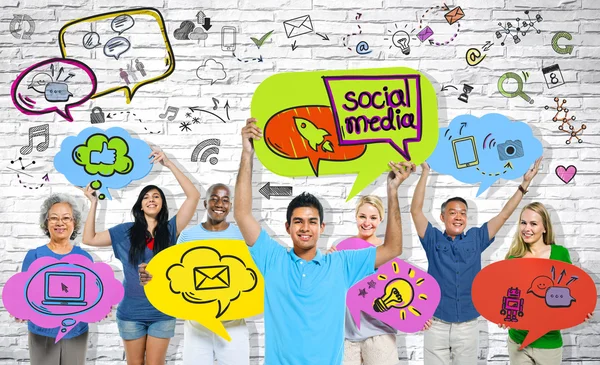 Social Media kommunikation grupp människor — Stockfoto