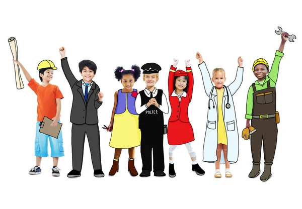 Happy Children and Dream Job Concepts — Stock Photo, Image