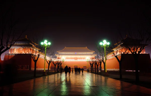 Città Proibita in Cina di notte — Foto Stock