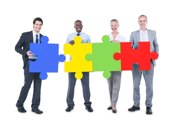 Business People Costruzione puzzle — Foto Stock