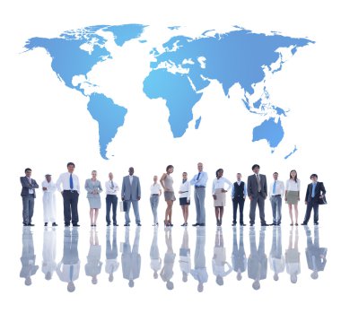 Dünya Haritası altında Global Ekibi