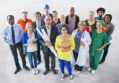Diverse People with Different Jobs clipart
