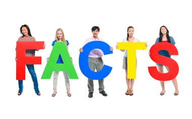 People holding word  'FACTS'