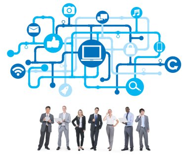 iş insanları ve internet kavramları