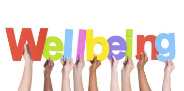 Hands Holding Word Wellbeing clipart