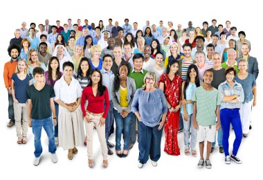 Large group of Multiethnic people clipart