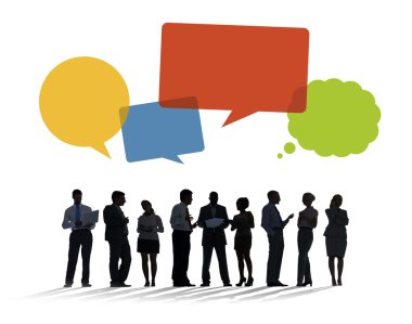 Business People with Speech Bubbles clipart