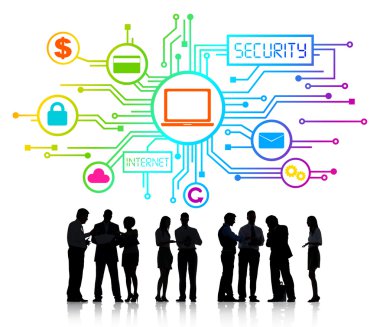 İş insanlar tartışırken ağ güvenliği