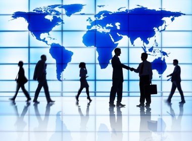 iş adamları ve Dünya haritası