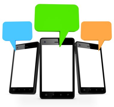 konuşma balonları ile telefon