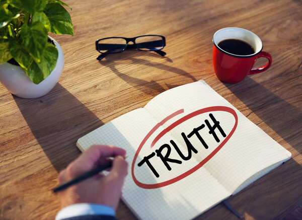 Businessman Brainstorming About Truth