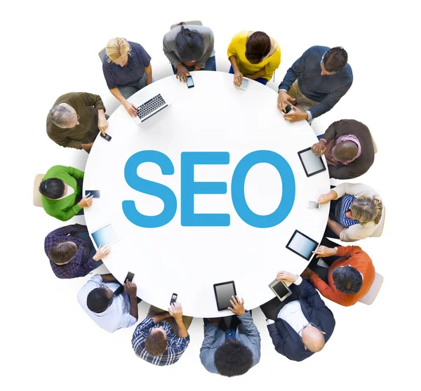 Concepto de gente y SEO — Foto de Stock