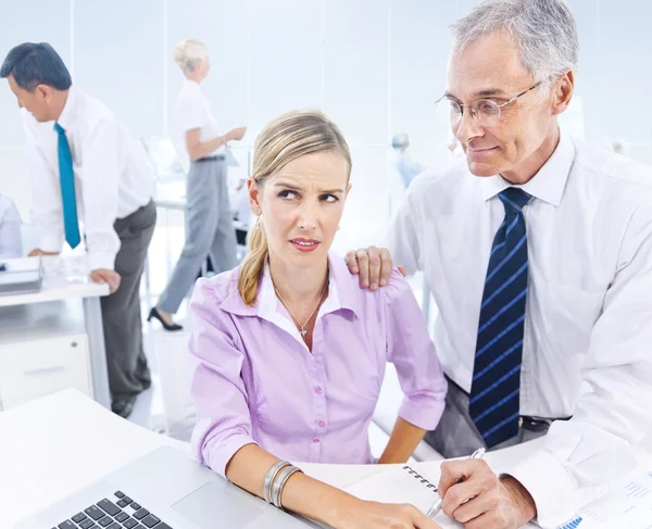 Business Man Sexual Harassing Woman — Stock Photo, Image