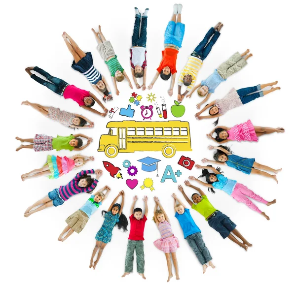 Groep van kinderen en School Concept — Stockfoto