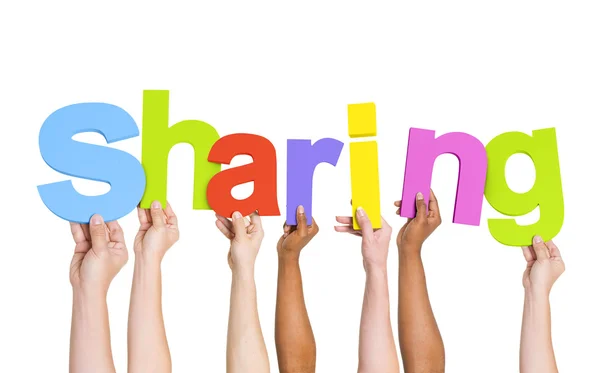 Menschen, die Word Sharing betreiben — Stockfoto