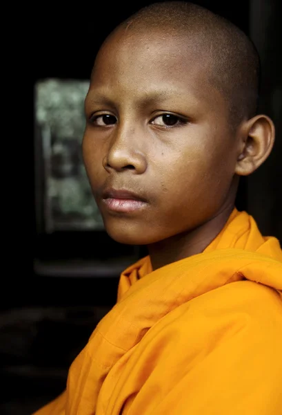 Contemplating Monk in Cambodia — Stock Photo, Image