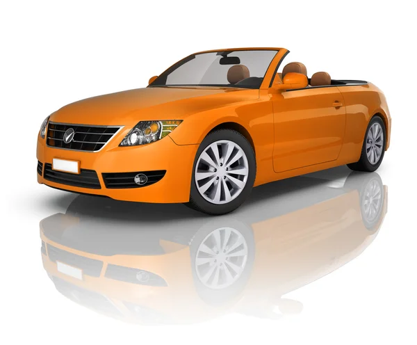 Oranžový elegantní kabriolet auto — Stock fotografie