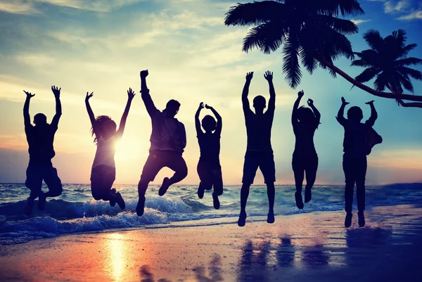 Young People Jumping with Excitement — Stock Photo, Image