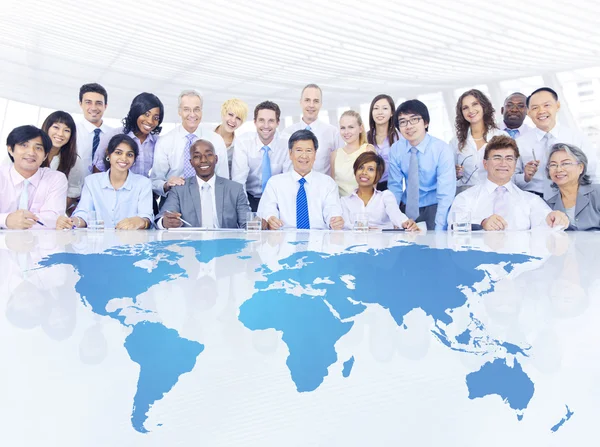 Business people at the Global Meeting — Stock Photo, Image