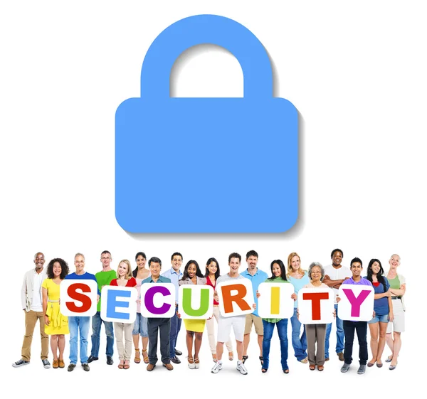 People Holding word Security — Stock Photo, Image