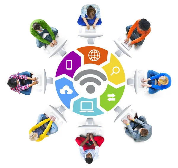 Persone e concetti WIFI — Foto Stock