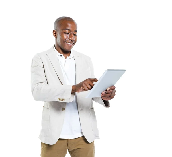 African Man Holding An Ipad — Stock Photo, Image