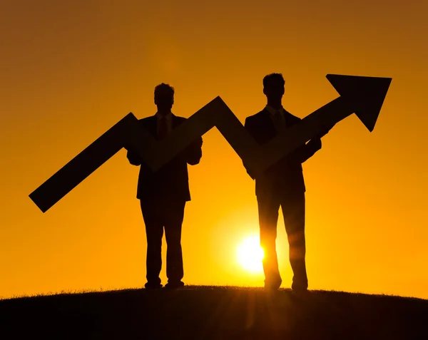 Businessmen holding arrow Increase — Stock Photo, Image