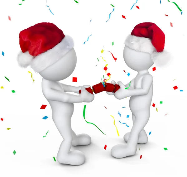 Two person celebrating on christmas — Stock Photo, Image