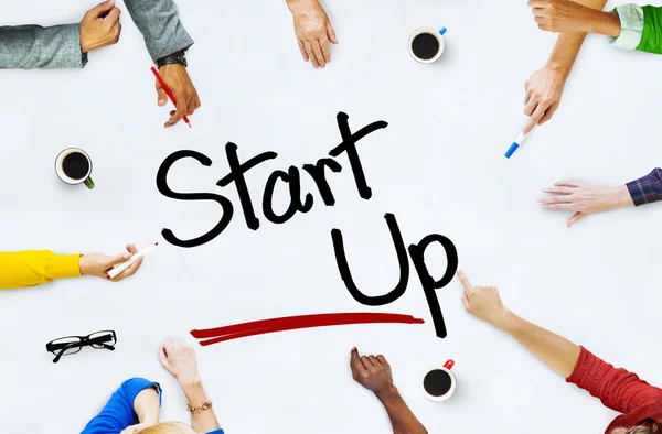 People Brainstorming About 'Startup' — 스톡 사진
