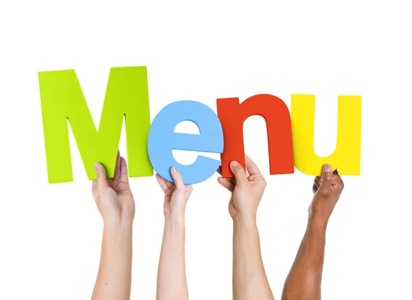 Mensen die word-menu — Stockfoto